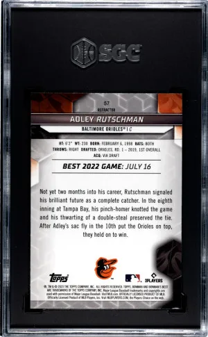 2023 Bowman's Best Adley Rutschman #57 SGC 9 back