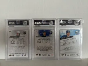 Young Guns Brandt Clarke, Dylan Cozens, Jack Quinn PSA 10 back