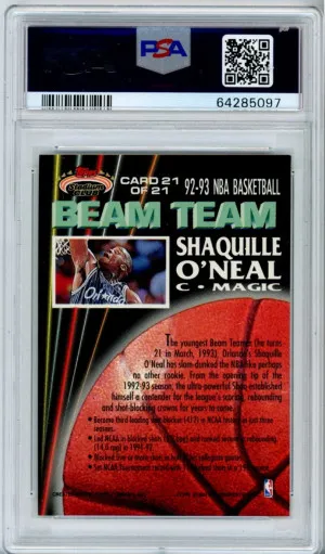 Shaq 1992-93 Stadium Club Beam Team back