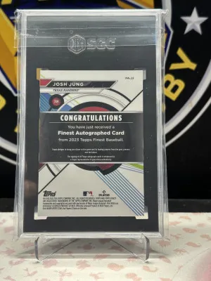 Josh Jung Topps Finest Green /99 SGC 10/10 back