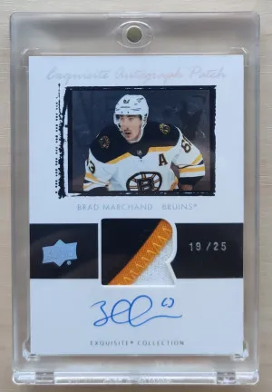 Brad Marchand 2020-21 The Cup Exquisite Auto Patch /25 front