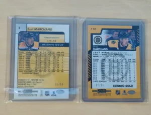 Pair of 2 Marchand Seismic Gold /50 2017-18 and 2020-21 back