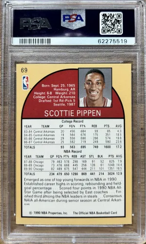 1990 Hoops Scottie Pippen #69 PSA 8 back