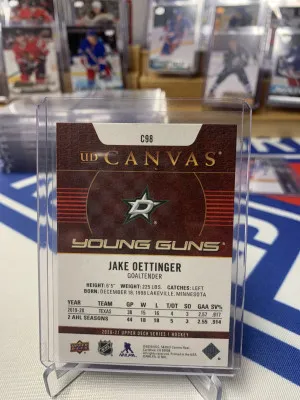 2020 Upper deck Jake Oettinger Young Gun Canvas back