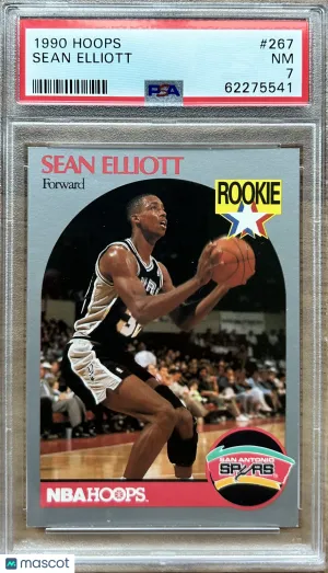 1990 Hoops Sean Elliott #267 PSA 7 front