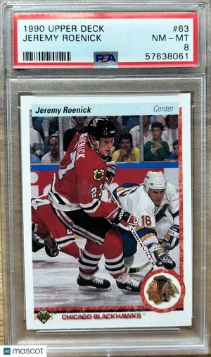 1990 Upper Deck Jeremy Roenick #63 PSA 8 front