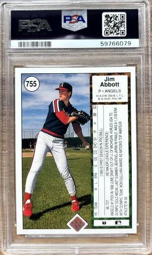 1989 Upper Deck Jim Abbott #755 PSA 9 back
