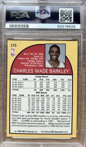 1990 Hoops Charles Barkley #225 PSA 7 back