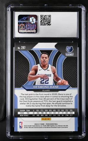 2020-21 Prizm Desmond Bane #297 CGC 10 back