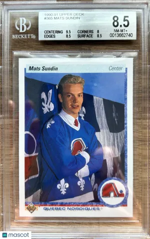 1990-91 Upper Deck Mats Sundin RC #365 BGS 8.5 front