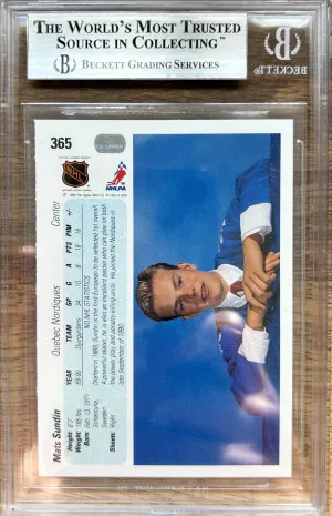 1990-91 Upper Deck Mats Sundin RC #365 BGS 8.5 back