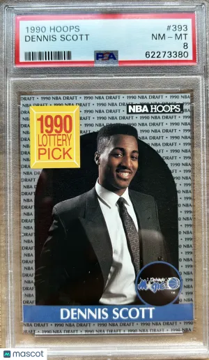 1990 Hoops Dennis Scott #393 PSA 8 front