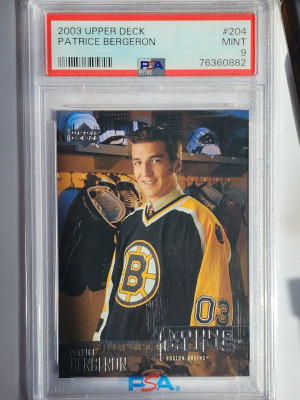 2003 Bergeron Young Guns PSA 9 front