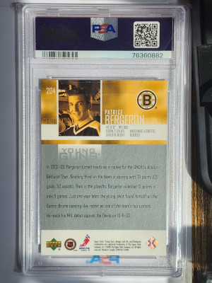 2003 Bergeron Young Guns PSA 9 back