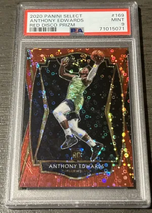 2020 Select Anthony Edwards Red Disco /49 PSA 9 front