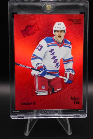 2022-23 Metal Universe Hockey Adam Fox Red Precious Metal Gem PMG 81/100 front