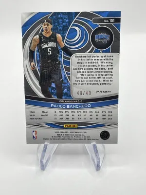 2022 Panini Spectra Paolo Banchero Rookie Astral RC #/49 ORLANDO MAGIC 😮‍💨 back