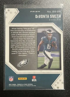 2021 Panini Rookies & Stars Devonta Smith Star Studded Red Checker back