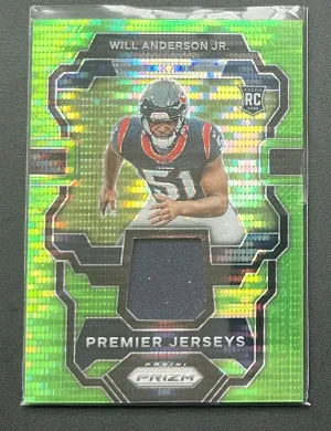 2023 Panini Prizm Will Anderson Jr Rookie Gear Green Prizm front