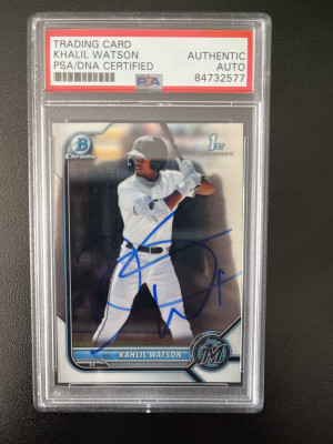 2022 bowman chrome Khalil Watson auto front