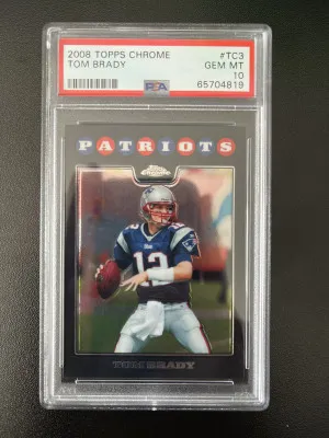 2008 Topps chrome Tom Brady psa10 front