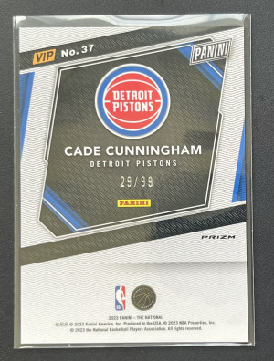 2023 Panini The National VIP Cade Cunningham Green Ice /99 back