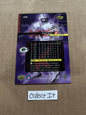 Brett Favre 1999 UD Ionix Electric Forces Card # EF20 back
