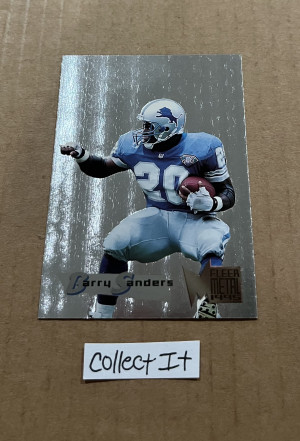Barry Sanders 1995 Fleer Metal Silver Flasher Card # 37 front