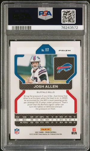 2021 Panini Prizm Josh Allen #117 Case Hit PSA 9 Buffalo Bills back
