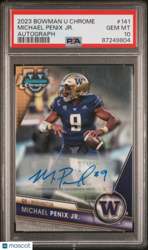 2023 Bowman U Chrome Autograph Michael Penix JR. #141 PSA 10 front