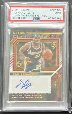 2021 Panini Recon Tim Hardaway Claim to Fame Red Auto /99 HOF front