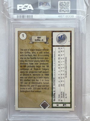 Ken Griffey Junior Rookie PSA 9 back