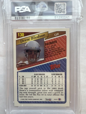 Drew Bledsoe 1993 Topps Rookie back