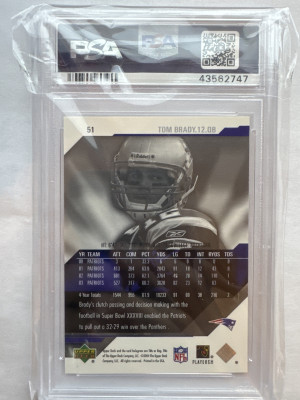 Tom Brady 2004 UD Diamond Pro Sigs back