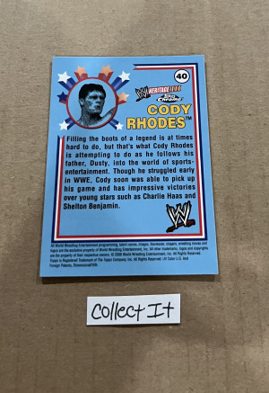 Cody Rhodes 2008 Topps Chrome Card # 40 back