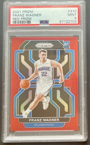 2021 Panini Prizm Franz Wagner Red Prizm /299 front