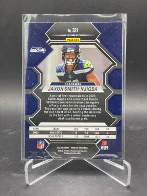 2023 Mosaic Football Jaxon Smith Njigba Reactive Blue RC Seahawks back