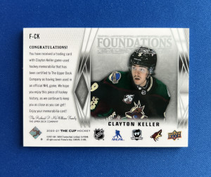 2020-21 Upper Deck The Cup Clayton Keller Foundations Quad Jersey /49 #F-CK back