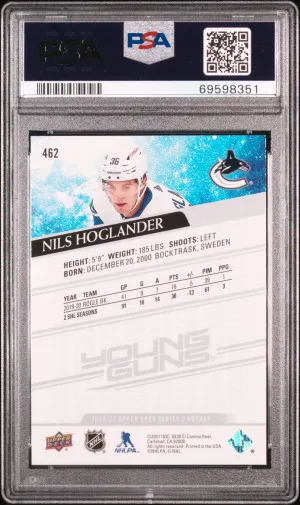 2020 Upper Deck Nils Hoglander #462 PSA 10 back