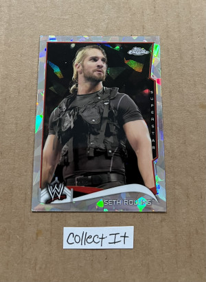 Seth Rollins 2014 Topps Chrome Ice Refractor Card # 46 front
