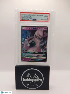 2019 Pokémon TCG Hidden Fates Mewtwo GX #31 English PSA 9 front