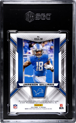 2022 Panini Xr Jameson Williams #RXA-JW /35 SGC 9 Detroit Lions back