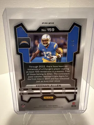 2023 Keenan Allen Prizm Sparkle Green /8 back