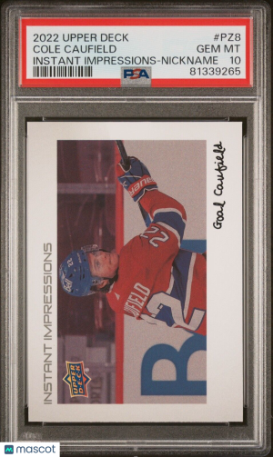Cole Caufield 2022-23 Upper Deck Series 2 Instant Impressions - Nickname PSA 10 front