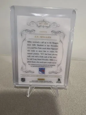 2013 NATIONAL TREASURES JT MILLER RC AUTOGRAPH 08/99 back