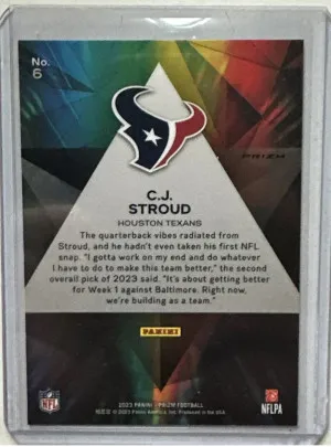 2023 CJ Stroud Panini Prizm Prizmatic Green Cracked Ice back