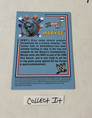 Maryse 2008 Topps Chrome Card # 68 back