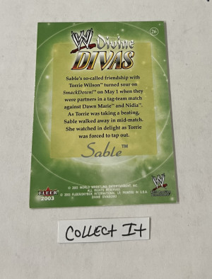 Sable 2003 Fleer Divas Card # 26 back