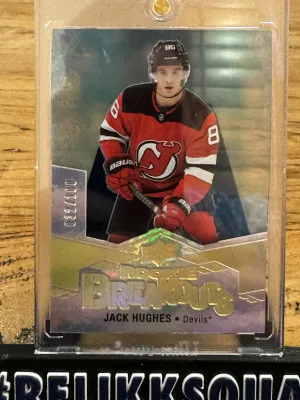 2019-2020 Jack Hughes rookie breakouts /100 front