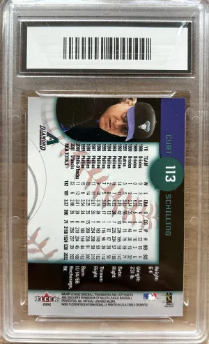 2002 Fleer Triple Crown Curt Schilling Arizona Diamondbacks #113 back